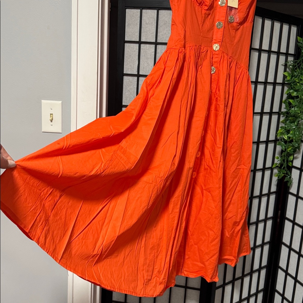 Anthropologie size 2 Hutch Indy Sleeveless V-Neck Button-Front Midi Dress - Picture 4 of 8